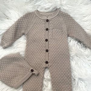 Knitted Onesie with Hat